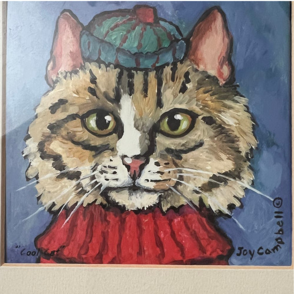 "Cool Cat", Framed Print of Cat by Joy Campbell - Picture 2 of 5